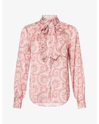ME+EM - Paisley-Print Satin Blouse - Lyst