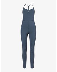 Anine Bing - Val Slim-fit Stretch-woven Jumpsuit - Lyst