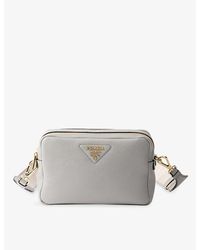 Prada - Enamelled -Logo Small Leather Cross-Body Bag - Lyst