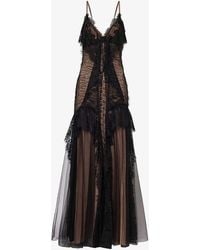 Alberta Ferretti - Floral-patterned Slim-fit Lace Maxi Dress - Lyst