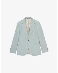 Reiss - Warner Peak-Lapel Slim-Fit Linen Blazer - Lyst