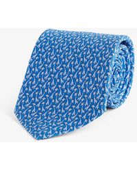 Ferragamo - Graphic-pattern Wide-blade Silk Tie - Lyst