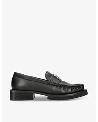 Ganni - Butterfly Brand-plaque Leather Loafers - Lyst