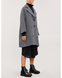 Maje Garly Houndstooth Wool-blend Coat - Blue