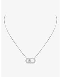 Messika - So Move Pavé 18Ct And 0.65Ct Pendant Necklace - Lyst