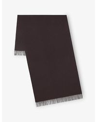 Mulberry - Solid Logo-Embroidered Merino-Wool Scarf - Lyst