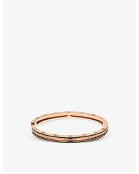 BVLGARI - B.zero1 18ct Rose-gold And Ceramic Bangle Bracelet S/ - Lyst