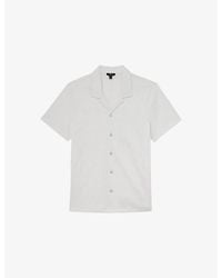 Reiss - Aleo Textured-Wave Short-Sleeve Stretch-Woven Shirt - Lyst