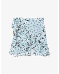 Zadig & Voltaire - Jupiter Wrap Bandana-Print Woven Mini Skirt - Lyst