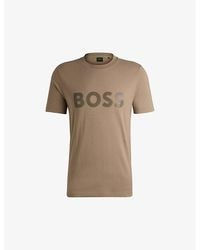 BOSS - Logo-Print Regular-Fit Cotton T-Shirt - Lyst
