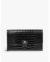 Aspinal of London - Removable-insert Patent Crocodile-embossed Leather Travel Wallet - Lyst