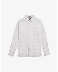 Ted Baker - Belmar Floral-print Regular-fit Stretch-cotton Shirt - Lyst