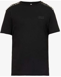 Moschino - Logo-tape Short-sleeved Cotton-jersey T-shirt - Lyst