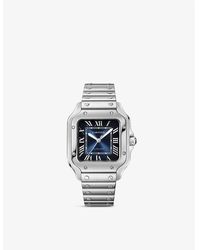 Cartier - Crwssa0073 Santos-dumont Medium Model Stainless-steel Automatic Watch - Lyst