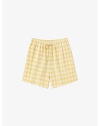 Ro&zo - Cheesecloth-Check Cotton And Linen-Blend Shorts - Lyst