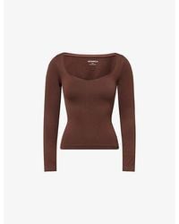 ADANOLA - Classic Seamless Long-Sleeve Workout Top - Lyst