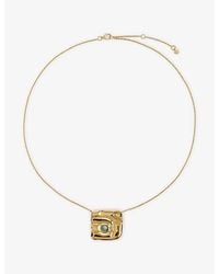 Monica Vinader - Amaia Bold Gemstone 18Ct- Vermeil And Amazonite Chain Necklace - Lyst