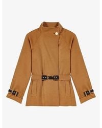 Maje - Belted Relaxed-Fit Wool-Blend Coat - Lyst