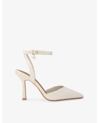KG by Kurt Geiger - Sugar Pearl Heeled Woven Sling-Back Courts - Lyst