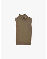 Reiss - Honey Sleeveless Wool Top - Lyst