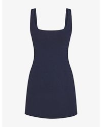 Skims - Scoop-Neckline Cotton-Jersey Mini Dress - Lyst