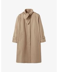 Claudie Pierlot - Tie-Neck Side-Pocket Cotton Trench Coat - Lyst