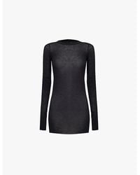 Rick Owens - Semi-Sheer Long-Sleeved Knitted T-Shirt - Lyst