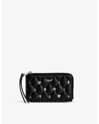 Zadig & Voltaire - Charm-embellished Quilted-leather Card Holder - Lyst