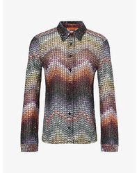 Missoni - Long-Sleeve Metallic-Knit Shirt - Lyst