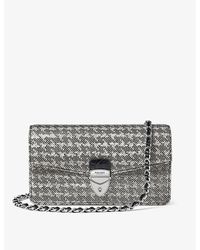 Aspinal of London - Mayfair 2 Dogtooth Leather Clutch Bag - Lyst