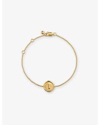 Monica Vinader - Initial L Stamp 18Ct Vermeil Bracelet - Lyst