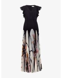 Phase Eight - Uma Pleated-Skirt Woven Maxi Dress - Lyst