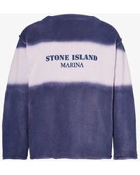 Stone Island - Marina Branded-print Cotton-knit Jumper - Lyst