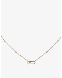 Messika Move Uno 18ct Rose-gold And 0.10ct Diamond Necklace - Metallic