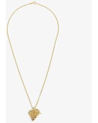 Rokus Womens Gold Le Coeur Gold-plated Vermeil Sterling-silver Necklace - Metallic