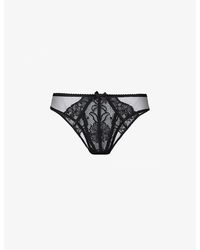 Agent Provocateur - Rozlyn High-leg Mesh And Lace Briefs - Lyst