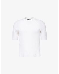 Seventh - Henley Cotton-Blend T-Shirt - Lyst
