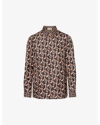 Gucci - Brand-pattern Collared Silk Shirt - Lyst
