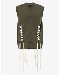 Simone Rocha - Lace-Up V-Neck Merino Wool-Blend Vest - Lyst