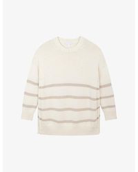 The White Company - Longline Striped Organic-cotton And Wool Jumper - Lyst