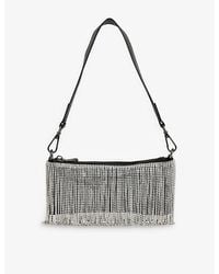 Reiss - Francesca Crystal-Embellished Satin Shoulder Bag - Lyst