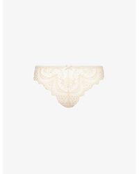 Aubade - Ecrin Floral-embroidered Stretch-lace Brief - Lyst