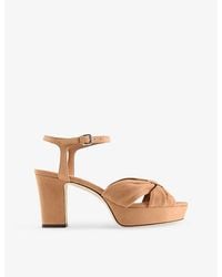 Jimmy Choo - Heloise 80 Suede Heeled Sandals - Lyst