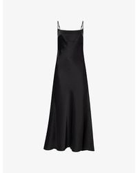 Theory - Spaghetti-Strap Satin Slip Maxi Dress - Lyst