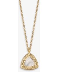 Astley Clarke - Polaris Trillion 18ct Yellow Gold-plated Vermeil Sterling-silver And Pearl Locket Necklace - Lyst