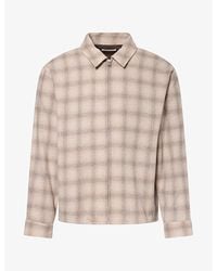 FRAME - Checked Zipped Wool-Blend Jacket - Lyst