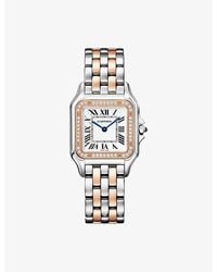 Cartier - Crw3Pn0015 Panthère De Medium 18Ct Rose- Steel And Diamond Quartz Watch - Lyst