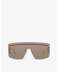 Alexander McQueen - Am0412s Shield-frame Metal Sunglasses - Lyst