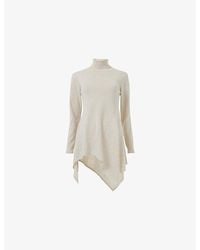 eem - High-Neck Handkerchief-Hem Knitted Tunic - Lyst