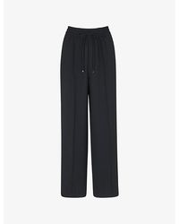 Whistles - Maria Wide-Leg Mid-Rise Crepe Trousers - Lyst
